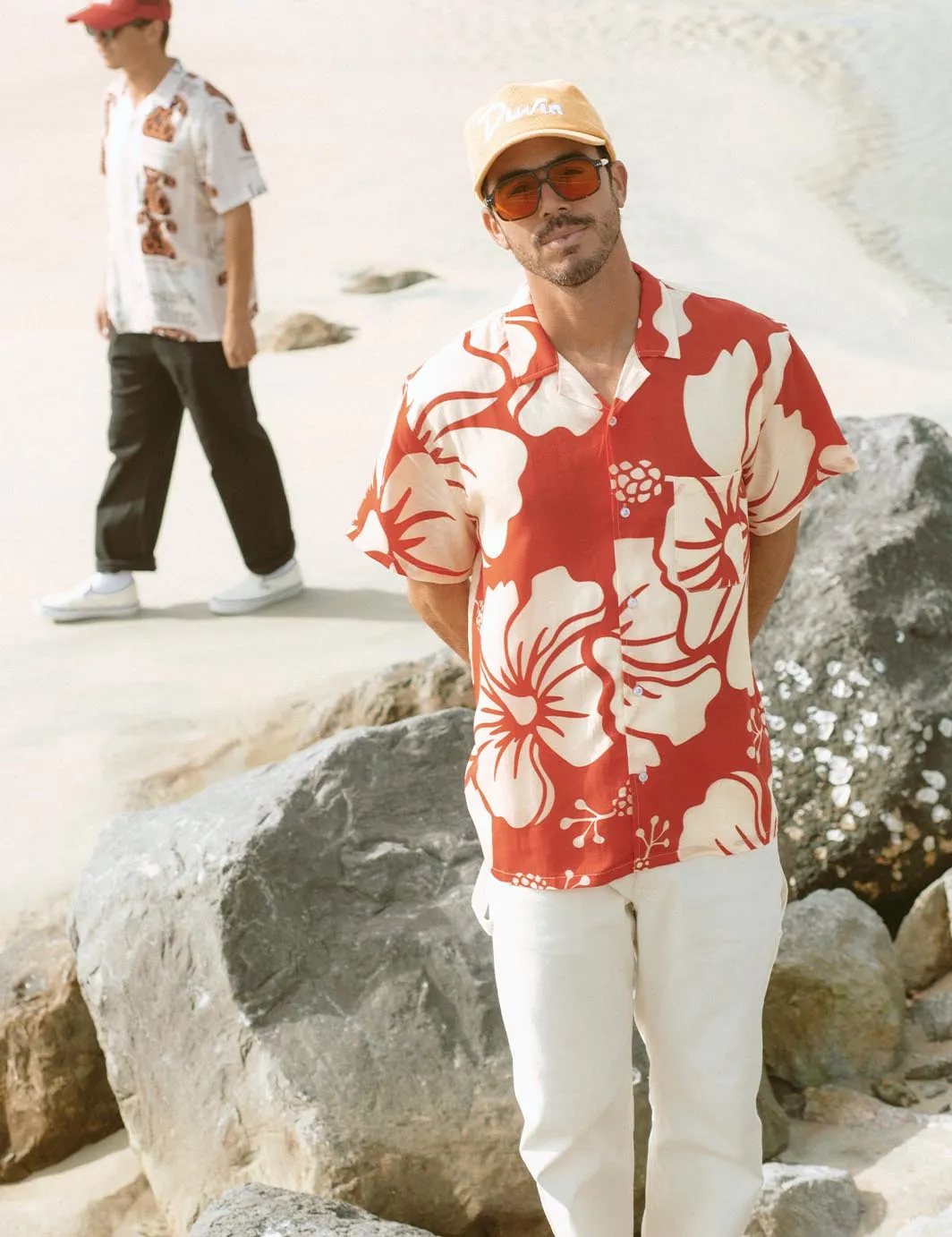 Trouble In Paradise Buttonup Red sold by Duvin Design product image thumbnail 4