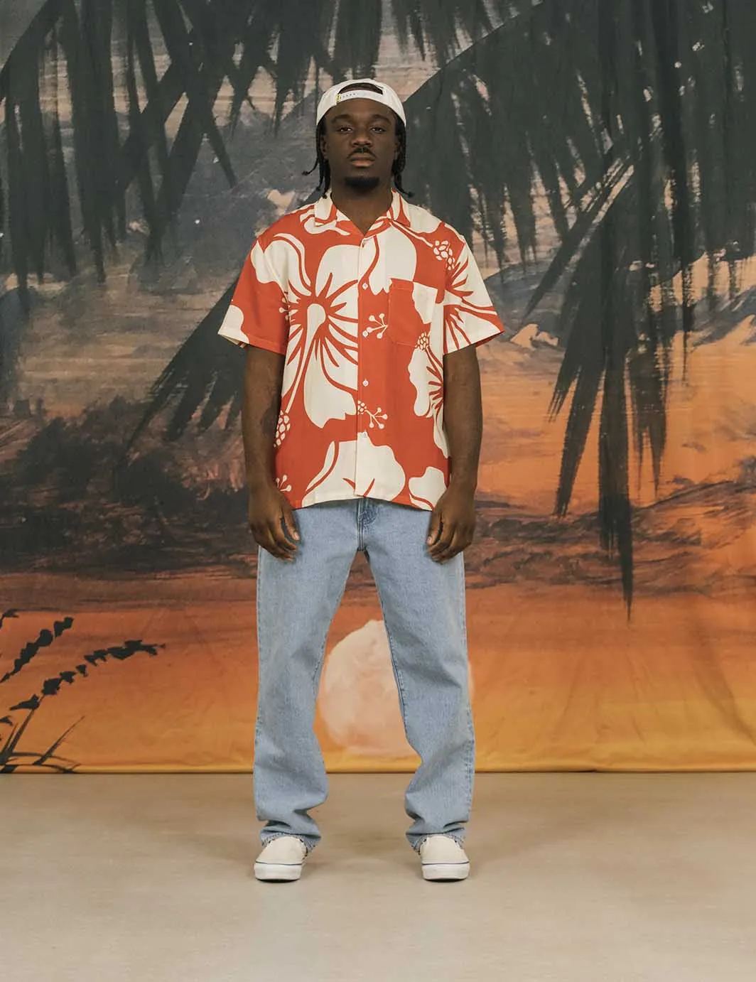 Trouble In Paradise Buttonup Red sold by Duvin Design product image thumbnail 3