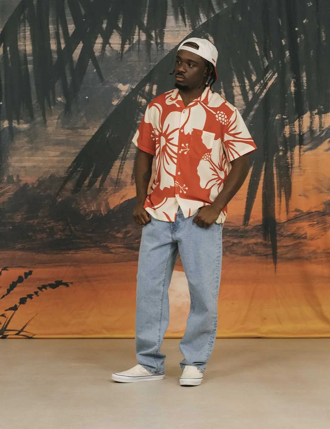 Trouble In Paradise Buttonup Red sold by Duvin Design product image thumbnail 2