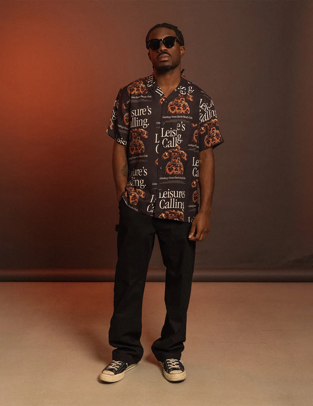 Cat Call Buttonup - Black sold by Duvin Design product image thumbnail 4