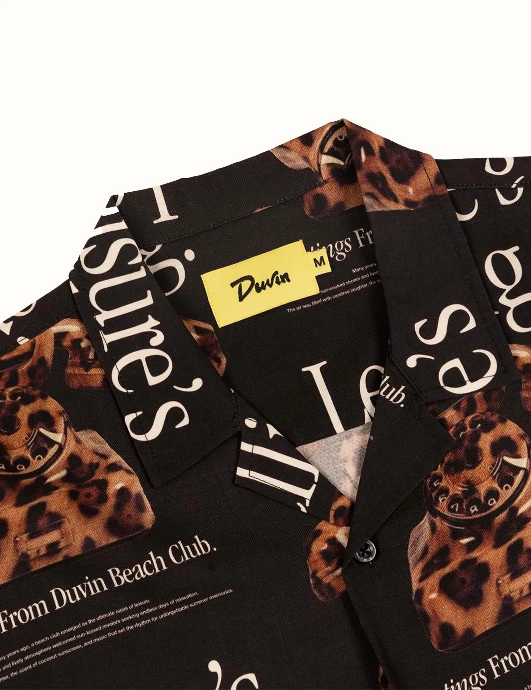 Cat Call Buttonup - Black sold by Duvin Design product image thumbnail 3