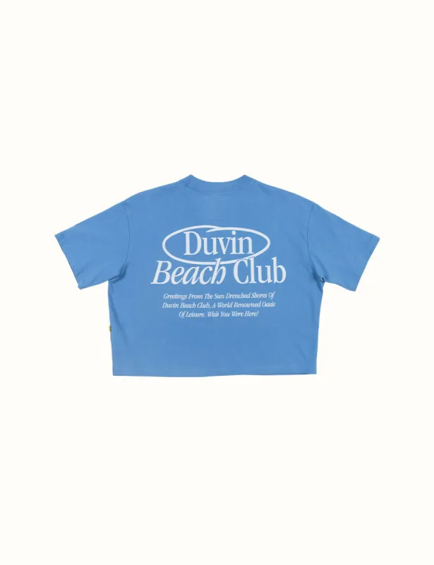 Beach Club Crop Tee Blue - (SP 24) sold by Duvin Design