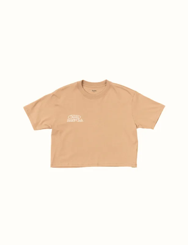 Beach Club Crop Tee - Tan sold by Duvin Design