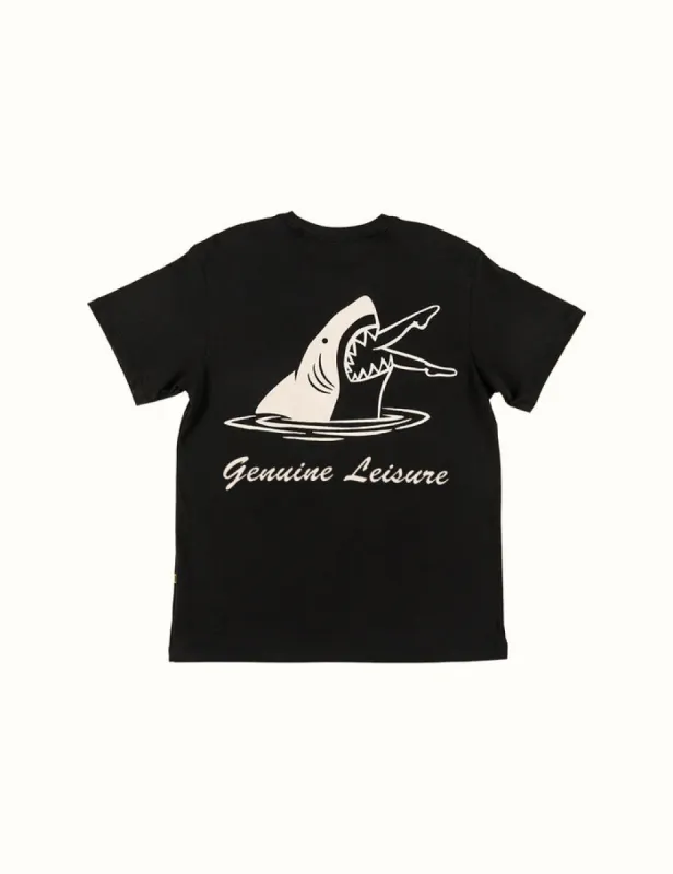 Shark Pima Tee - Black sold by Duvin Design