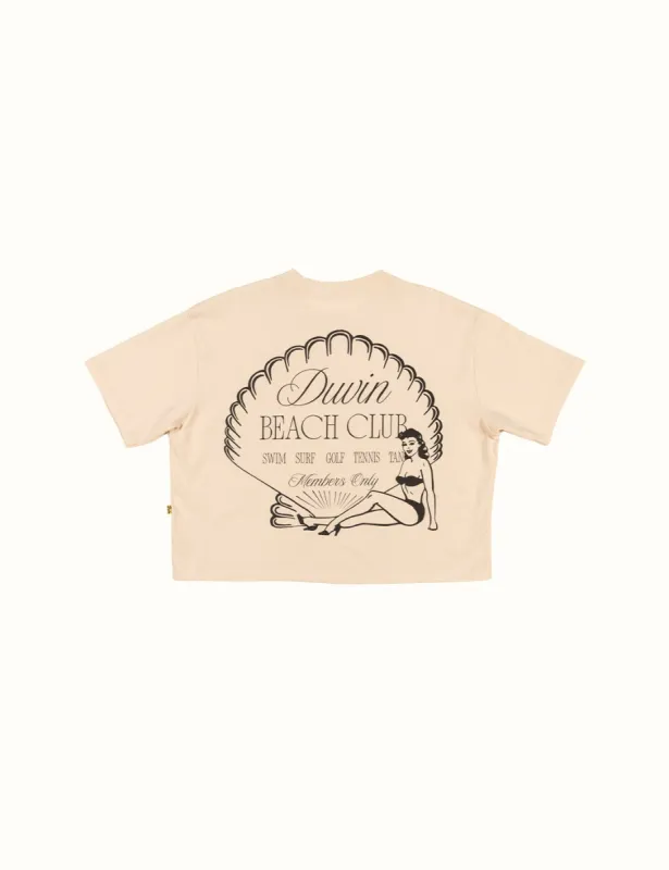 Shoreline Crop Tee Ivory sold by Duvin Design