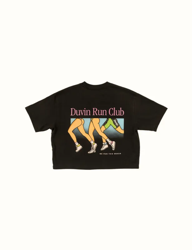 Run Crop Tee - Black sold by Duvin Design