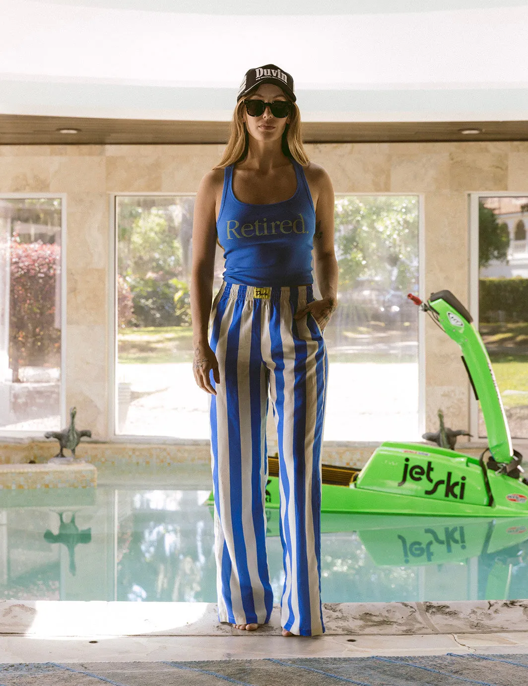 Blue Stripe Beach Pant sold by Duvin Design product image thumbnail 3