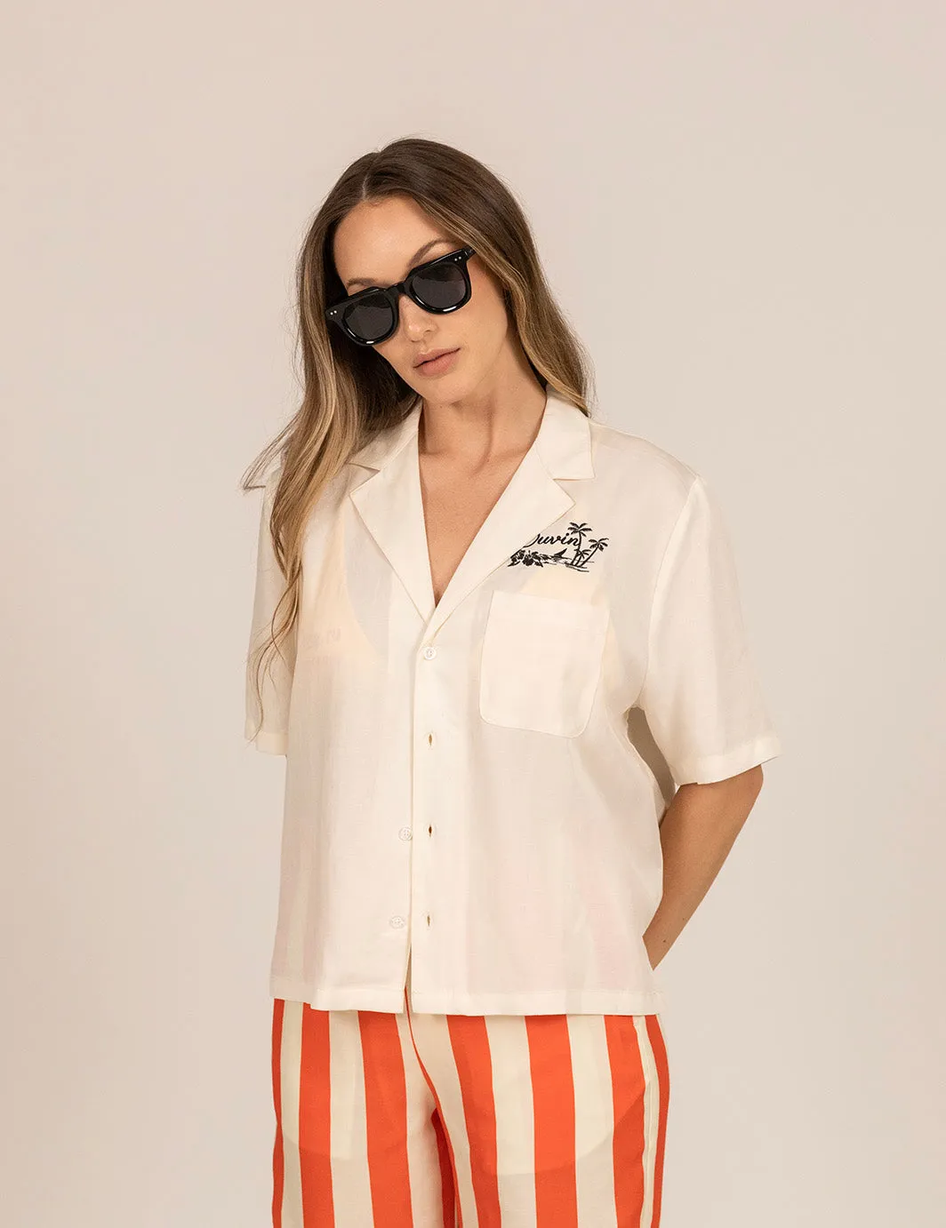 Cat Call Crop Buttonup - Antique sold by Duvin Design product image thumbnail 5