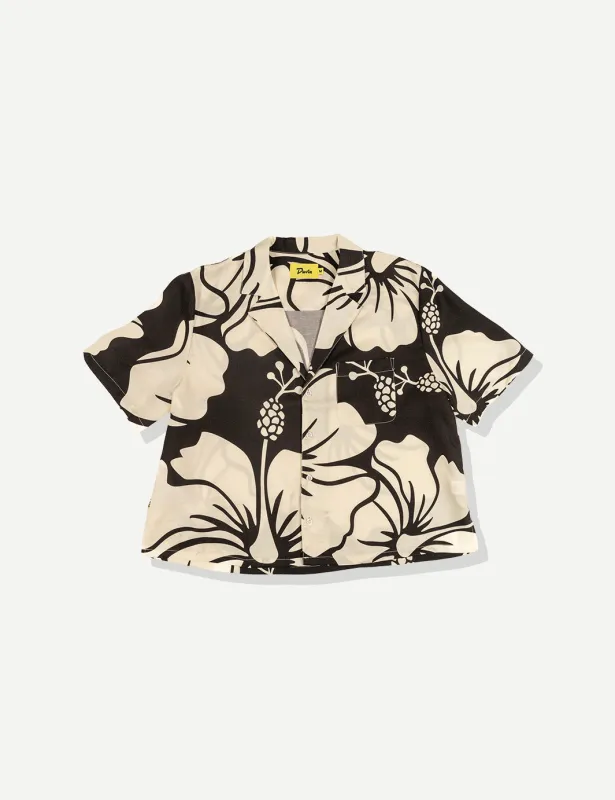 Trouble In Paradise Crop Buttonup - Black sold by Duvin Design