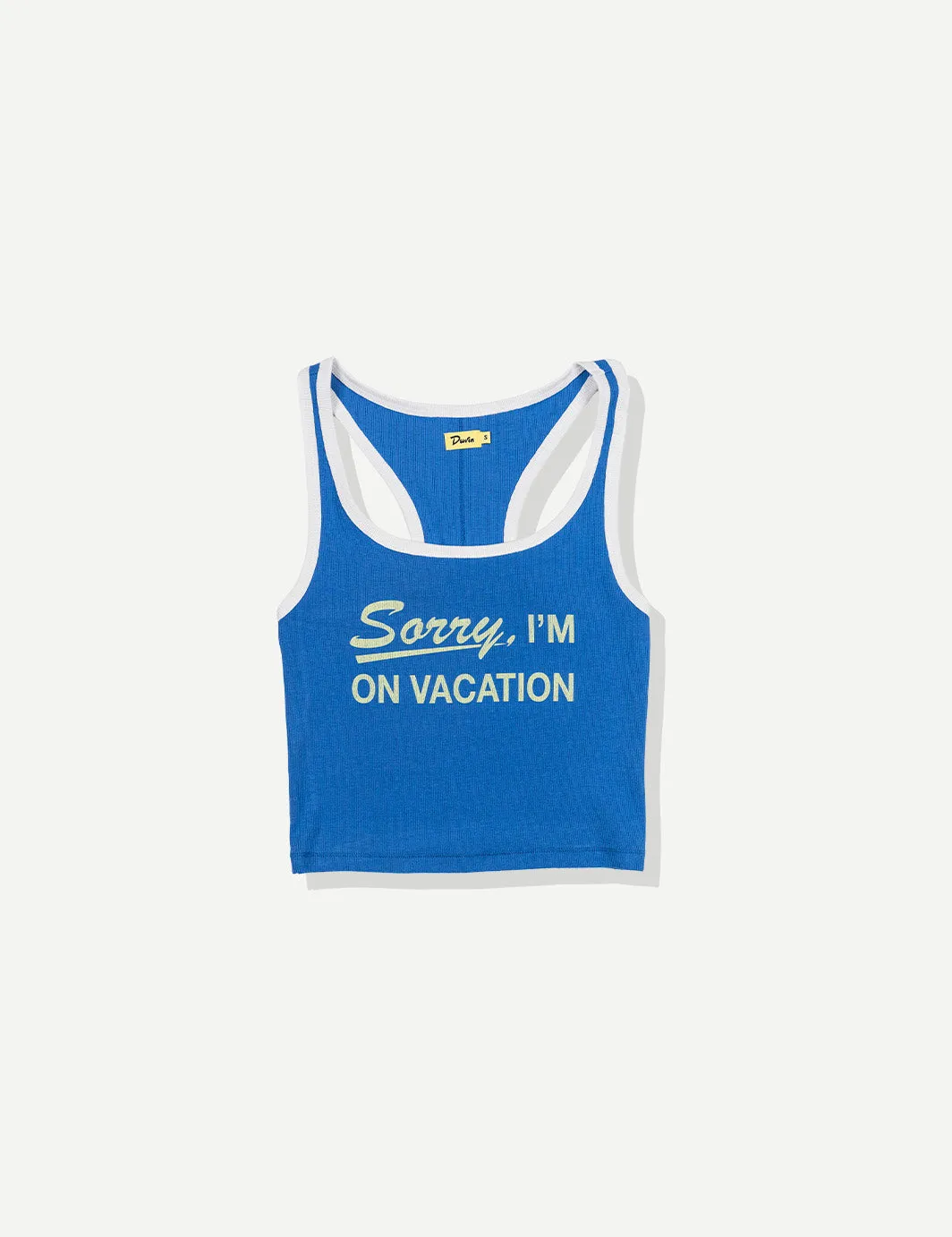 On Vacation Ribbed Tank - Blue sold by Duvin Design
