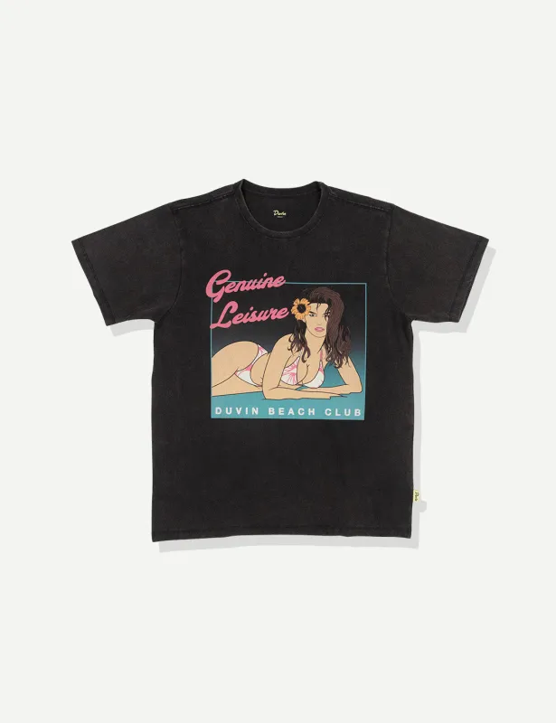 Beach Club Poster Tee - Black sold by Duvin Design