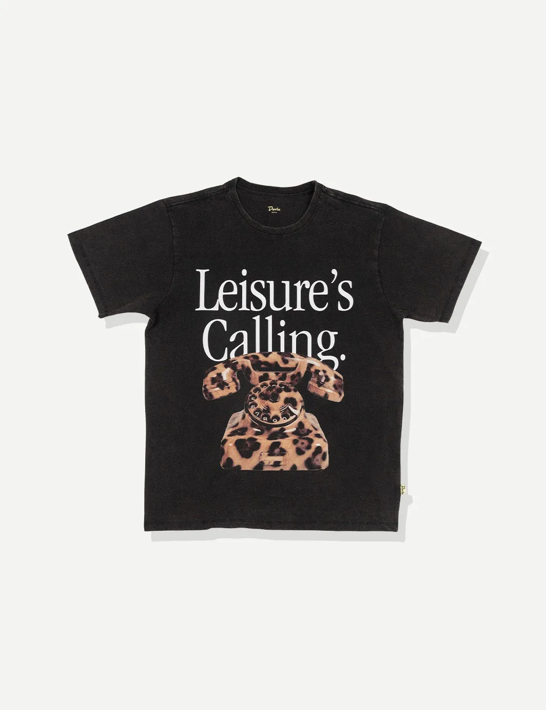 Leisure is Calling Tee - Black sold by Duvin Design