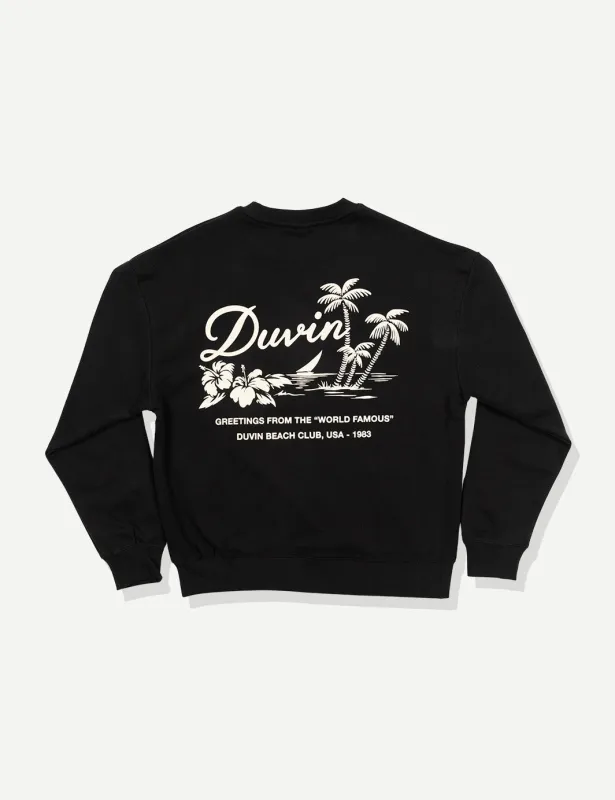 Oasis Crew Fleece  - Black sold by Duvin Design