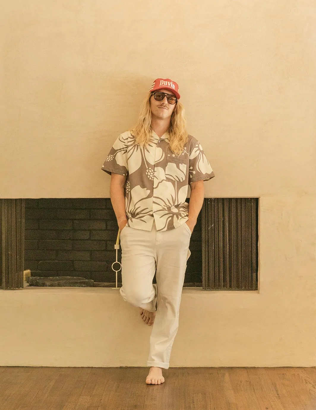 Hibiscus Leisure Stretch Buttonup sold by Duvin Design product image thumbnail 5