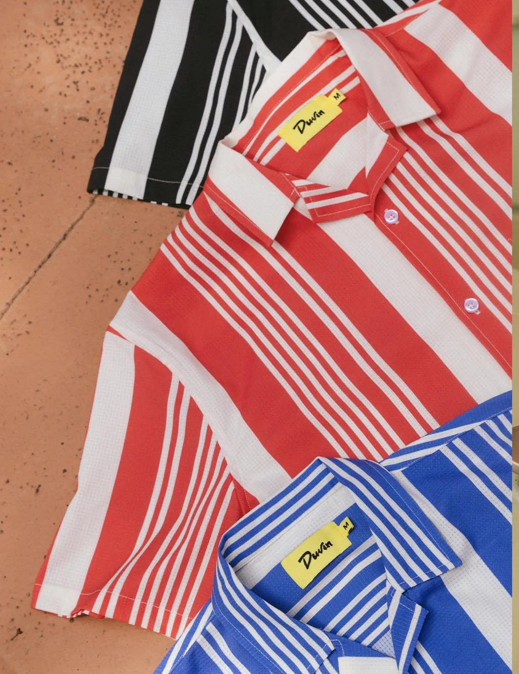 Multi Stripe Leisure Stretch Buttonup - Red sold by Duvin Design product image thumbnail 3