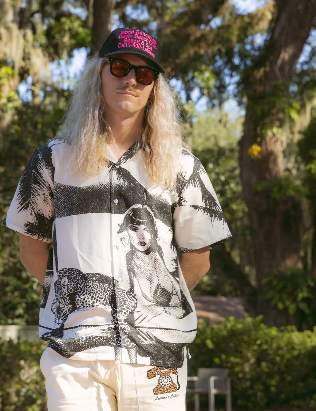 Pool Cat Buttonup - Black sold by Duvin Design product image thumbnail 2