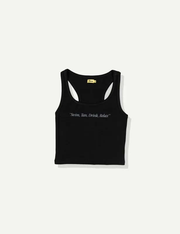 Swim Tan Relax Ribbed Tank - Black sold by Duvin Design