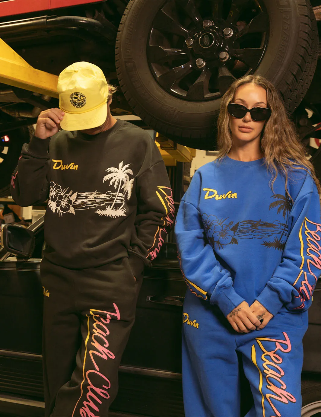 Beach Club Crew Fleece - Black sold by Duvin Design product image thumbnail 5