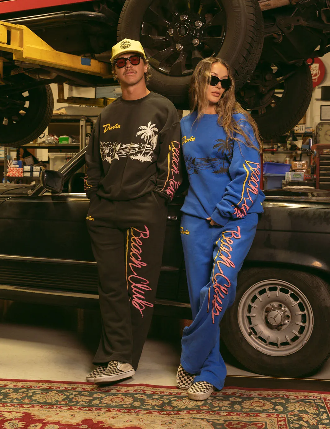 Beach Club Crew Fleece - Black sold by Duvin Design product image thumbnail 4