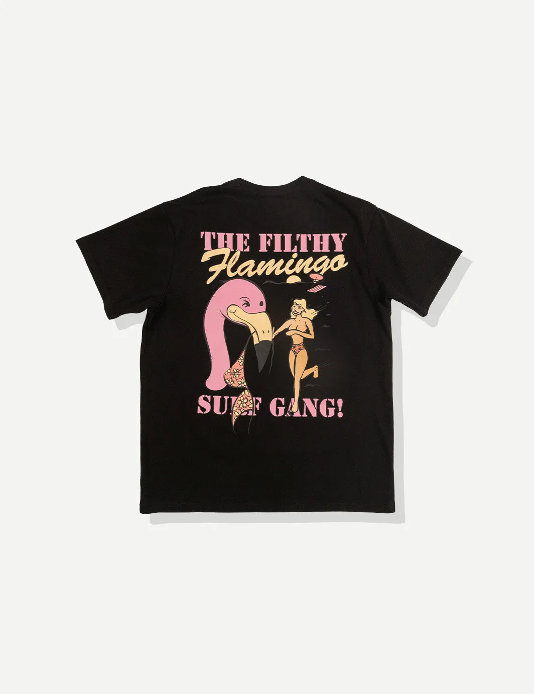 Flamingo Tee - Black sold by Duvin Design product image thumbnail 2