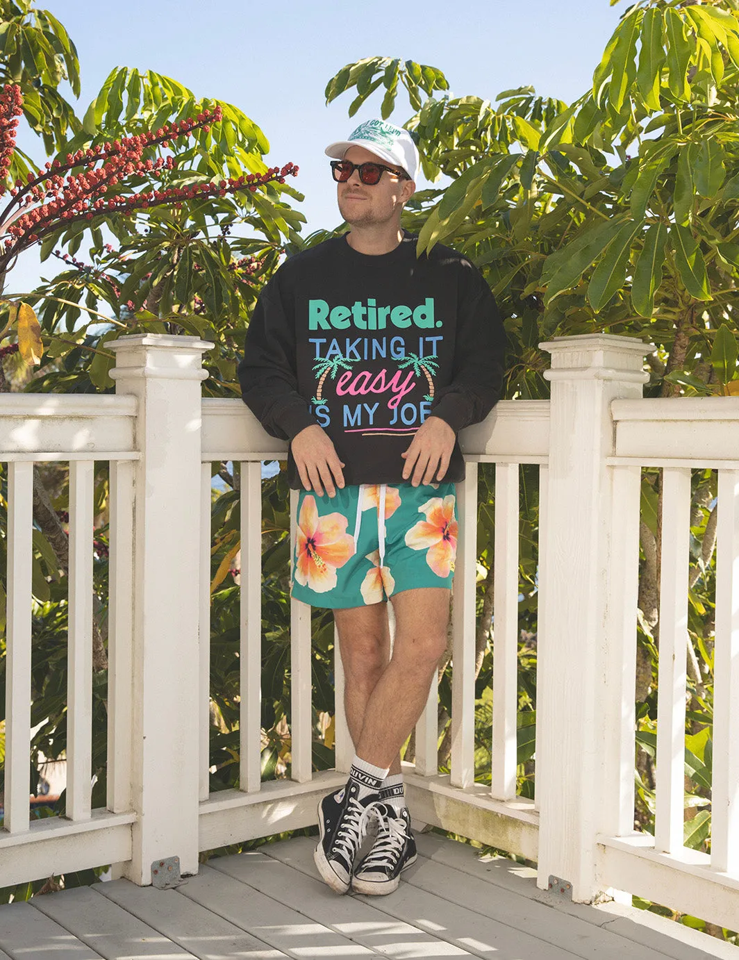 Good Times Crew Fleece - Black 2.0 sold by Duvin Design product image thumbnail 3