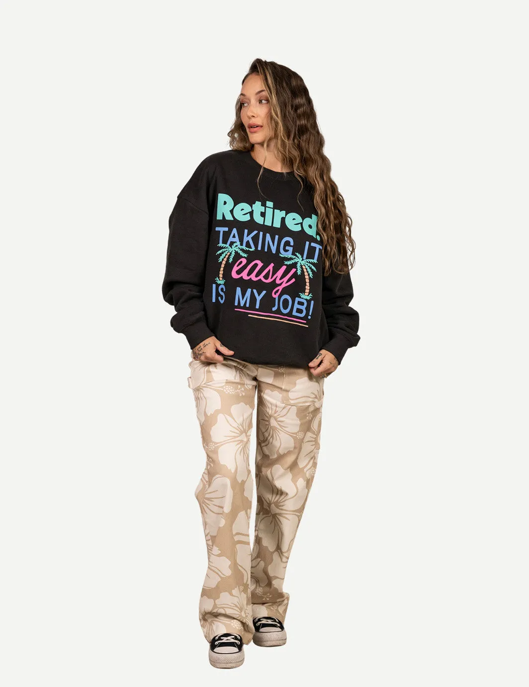 Good Times Crew Fleece - Black 2.0 sold by Duvin Design product image thumbnail 5