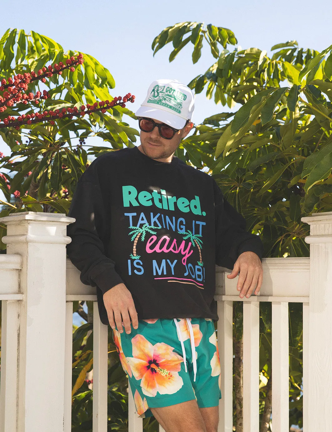 Good Times Crew Fleece - Black 2.0 sold by Duvin Design product image thumbnail 2