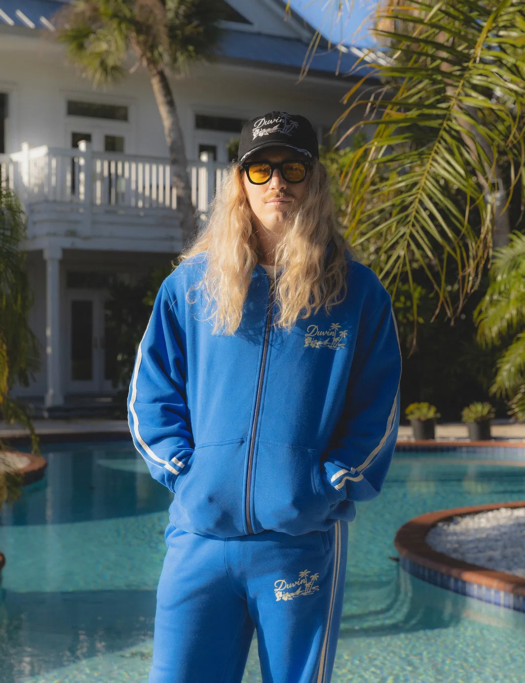 Oasis Wide Leg Sweatpant - Blue sold by Duvin Design product image thumbnail 4