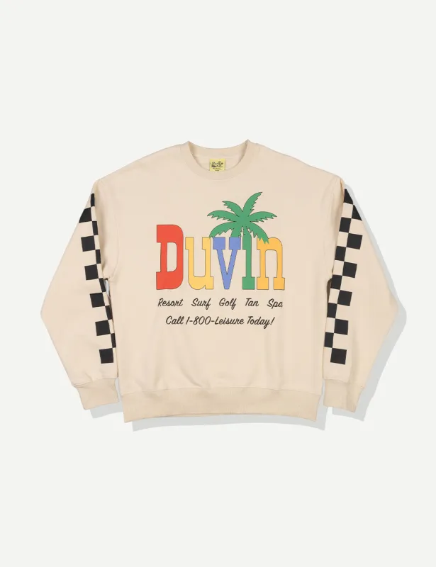 Resort Golf Tan Crew Fleece sold by Duvin Design