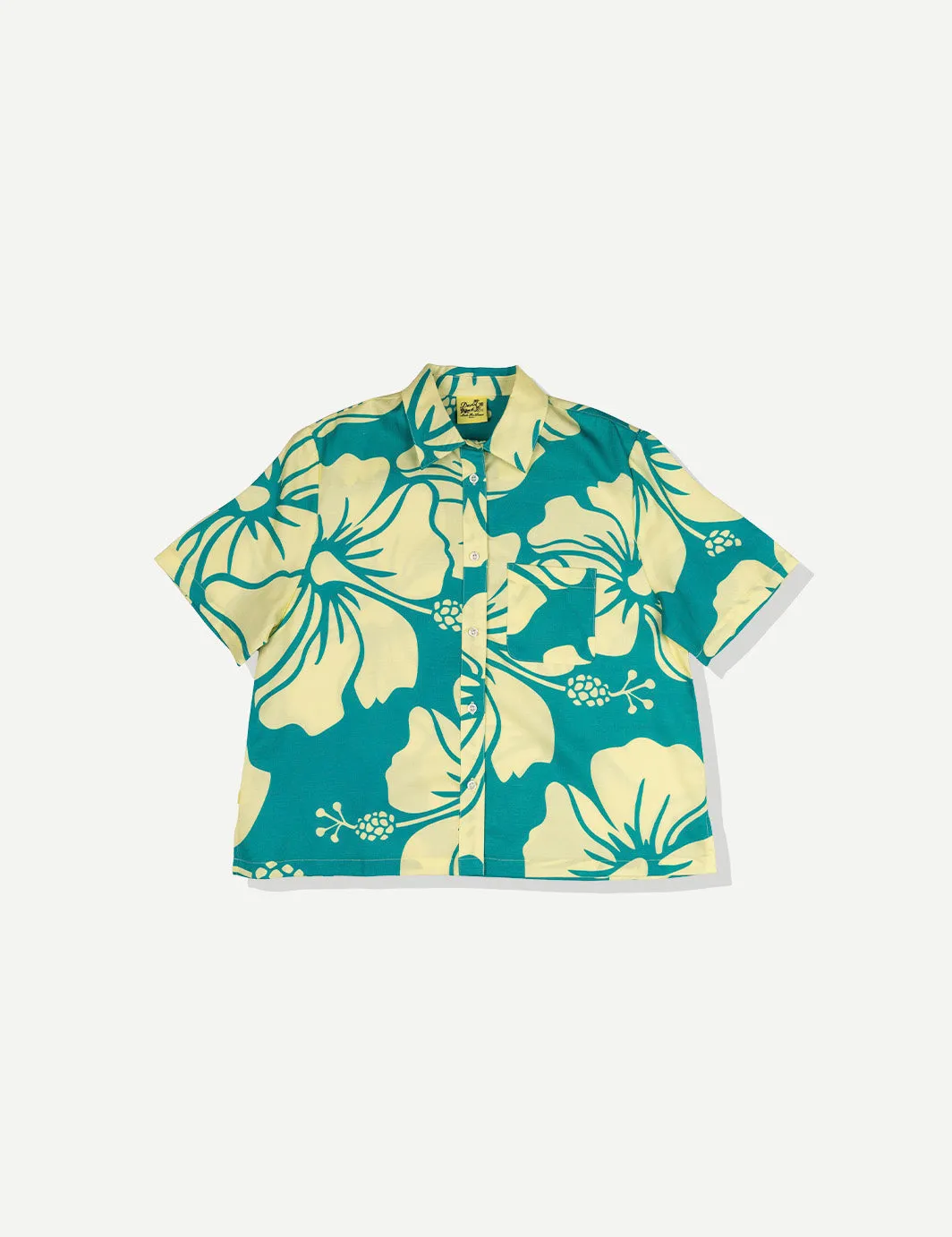 Hibiscus Crop Buttonup - Marine sold by Duvin Design