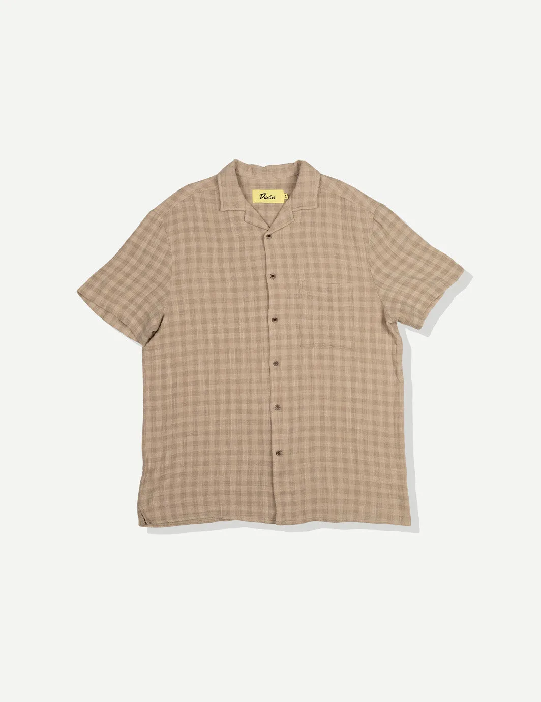 Textured Cotton Cabana Shirt - Tan sold by Duvin Design