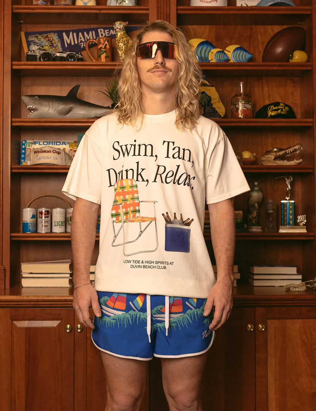 Swim Tan Relax Tee - Antique sold by Duvin Design product image thumbnail 2