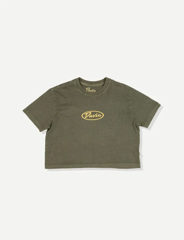 Oval Flower Crop Tee - Green made by Duvin Design