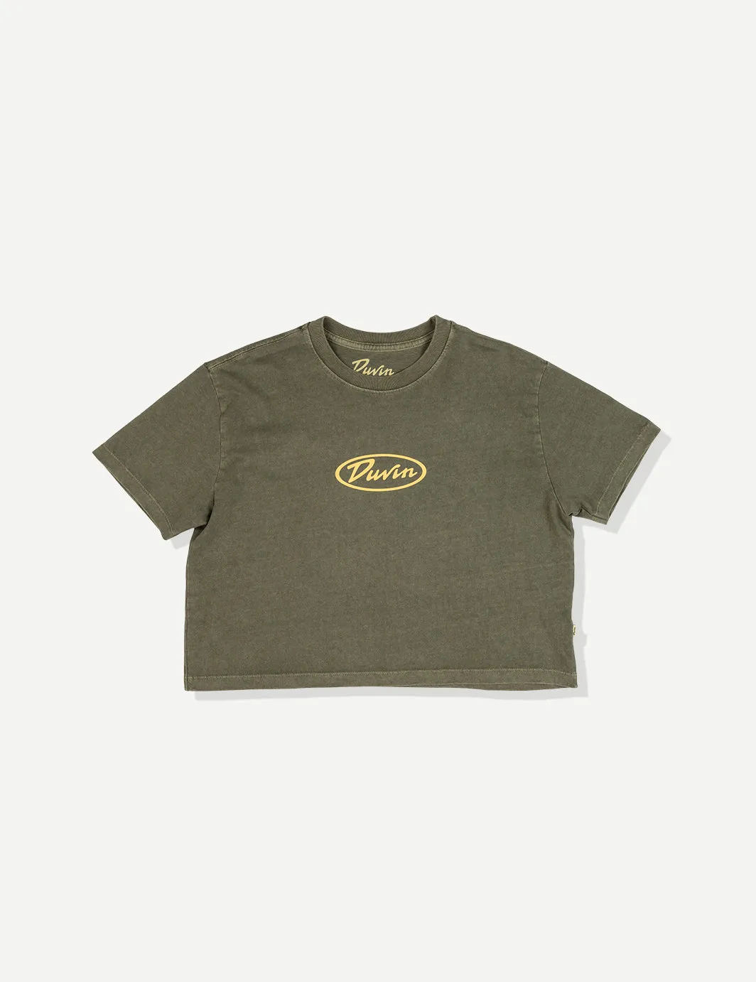 Oval Flower Crop Tee - Green sold by Duvin Design