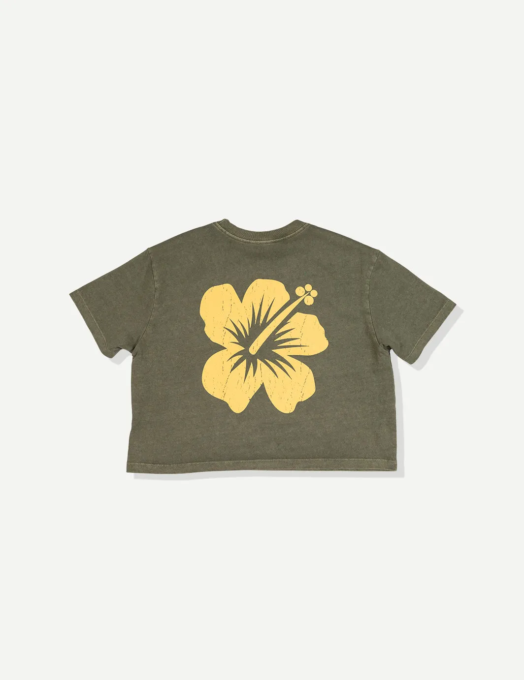 Oval Flower Crop Tee - Green sold by Duvin Design product image thumbnail 2