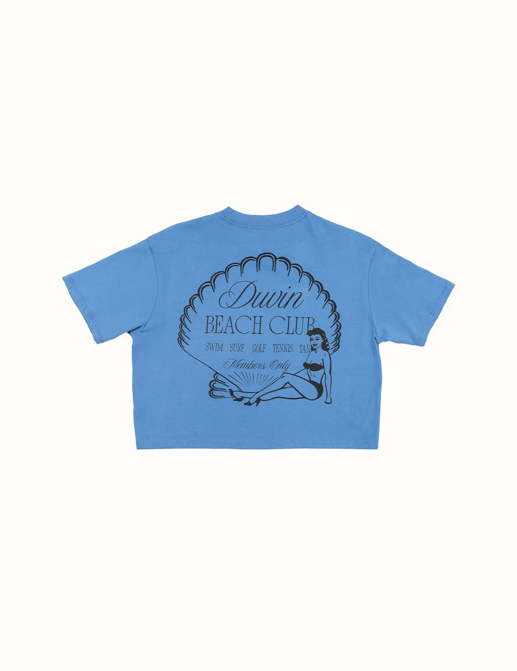 Shoreline Crop Tee Blue sold by Duvin Design