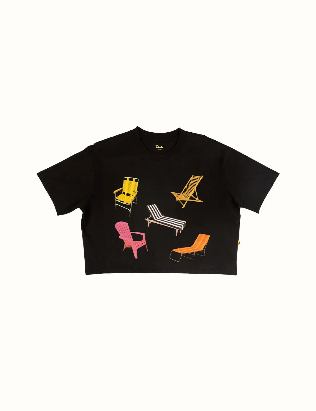Beach Chairs Crop Tee - Black sold by Duvin Design