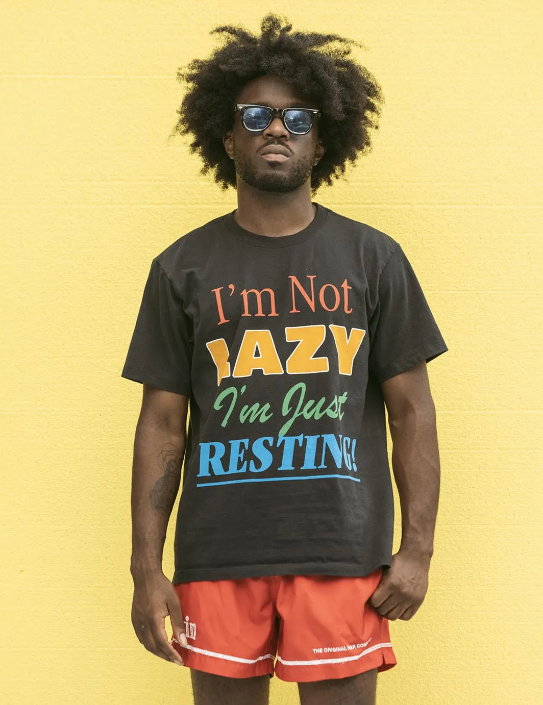 Not Lazy Tee - Black sold by Duvin Design product image thumbnail 3