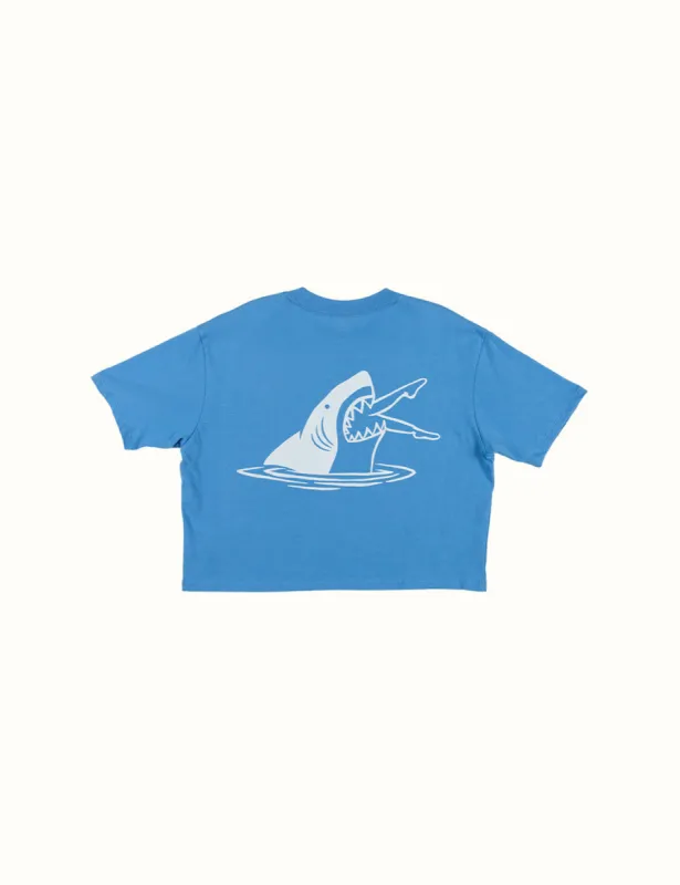 Shark Bite Crop Tee - Blue made by Duvin Design