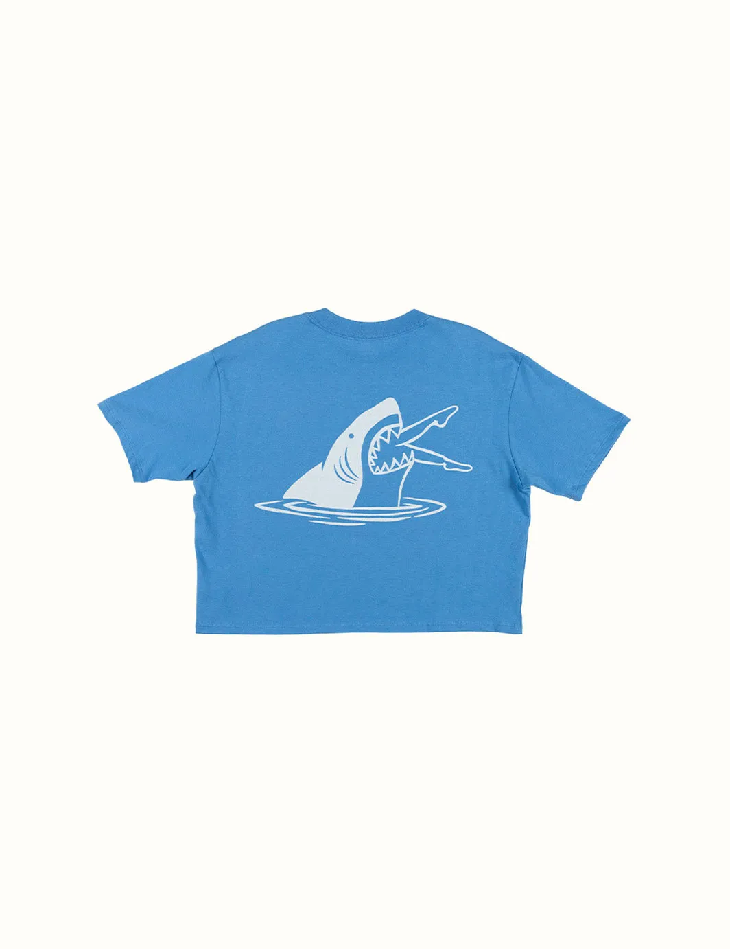 Shark Bite Crop Tee - Blue sold by Duvin Design