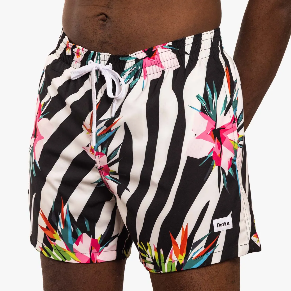 Zebra Floral Swim Short sold by Duvin Design product image thumbnail 5