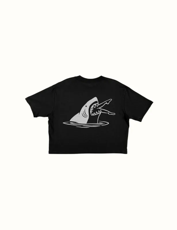 Shark Bite Crop Tee - Black made by Duvin Design