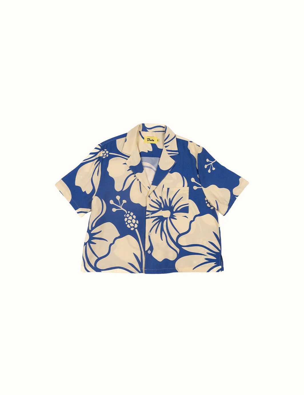 Trouble In Paradise Crop Buttonup Blue sold by Duvin Design