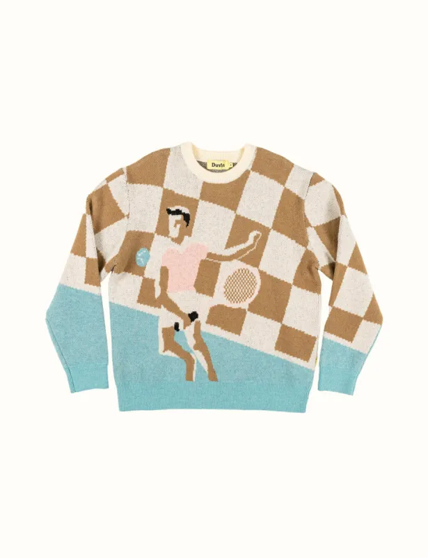 Racket Club Crew Knit Sweater sold by Duvin Design