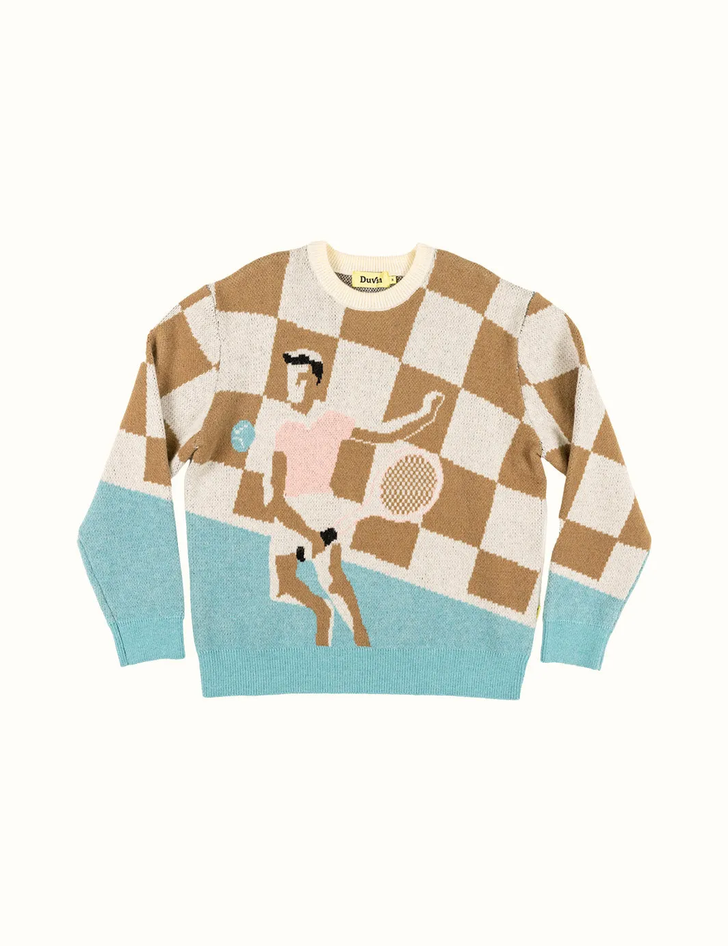 Racket Club Crew Knit Sweater sold by Duvin Design