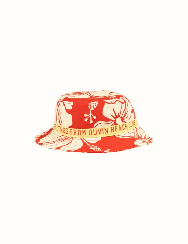 Trouble In Paradise Bucket Hat Red sold by Duvin Design