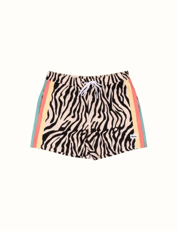 Zebra Disco Swim Short sold by Duvin Design