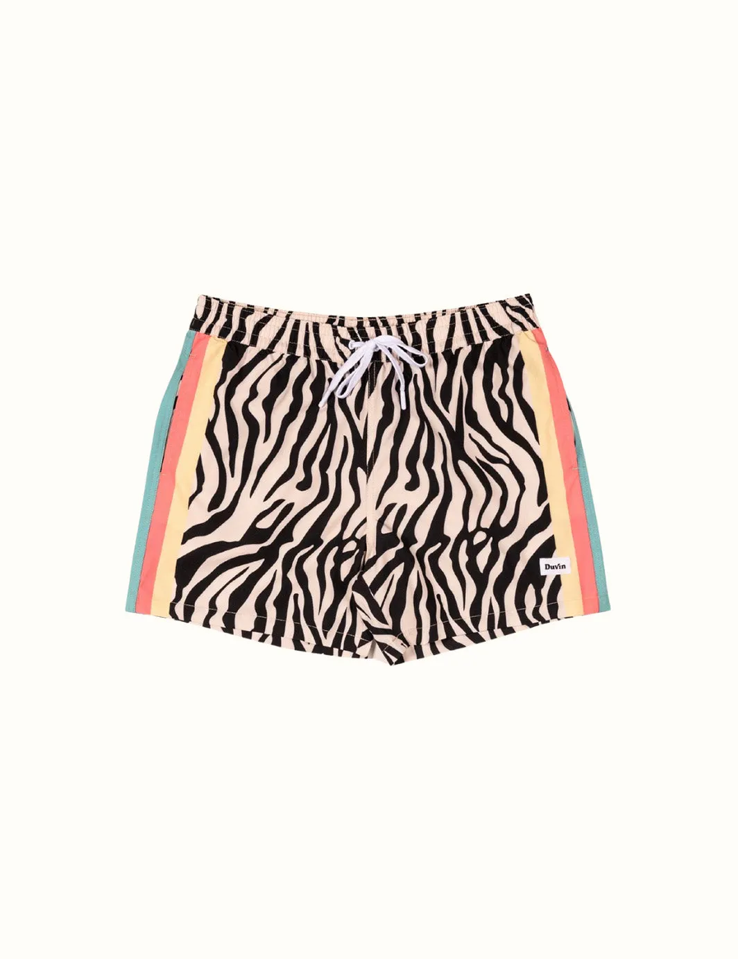 Zebra Disco Swim Short sold by Duvin Design