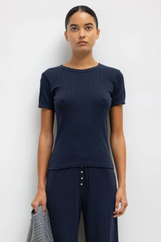 Pointelle Slim Fit Tee sold by Leset
