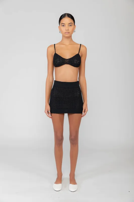 Lucy Crochet Mini Skirt sold by Leset